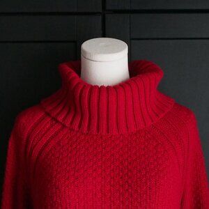 Northern Reflections | Beautiful Red Cotton Blend Turtleneck Sweater